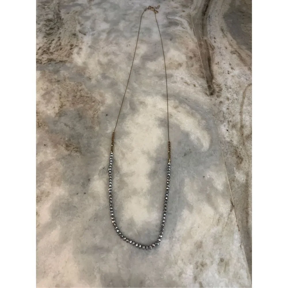 Black Crystals and Gold Necklace #black necklace